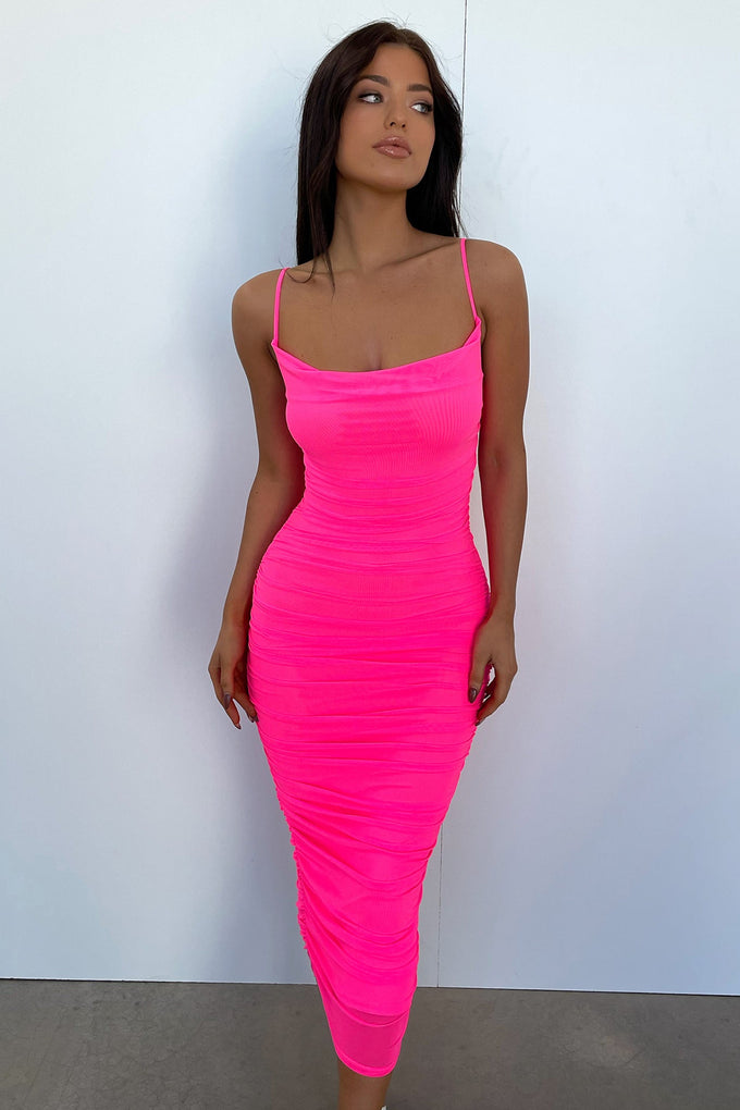 neon pink dress